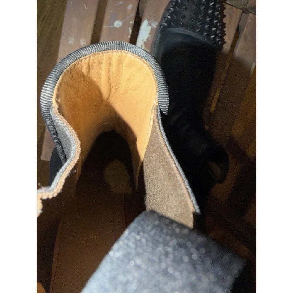 Authentic CHRISTIAN LOUBOUTIN Melon Spikes leather Chelsea boots, EU 45, US 12